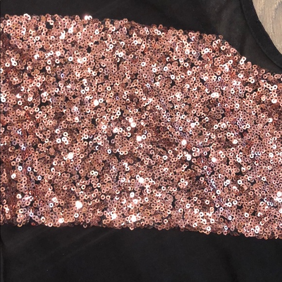 Twik Black Sheer Tank with Rose Gold Sparkles - Picture 3 of 6